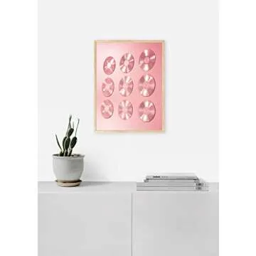 HAUS AND HUES Records for Wall Aesthetic Pink CDs Preppy Room Decor Aesthetic 90s Blush Pink Room Decor, Pink Posters for Teen Girls Room, VSCO Posters for College Dorms | UNFRAMED 12” x 16”