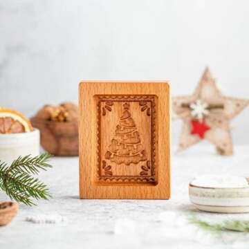 Christmas Wooden Cookie Molds, Fall Biscuit Carved Cookie Cutter, Baking Cookie Biscuit Cutter Embos...