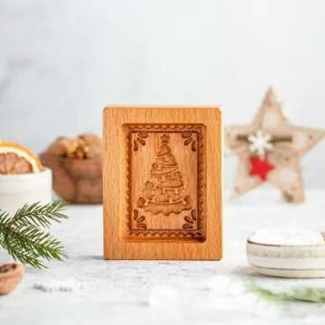 Christmas Wooden Cookie Molds, Fall Biscuit Carved Cookie Cutter, Baking Cookie Biscuit Cutter Embos...