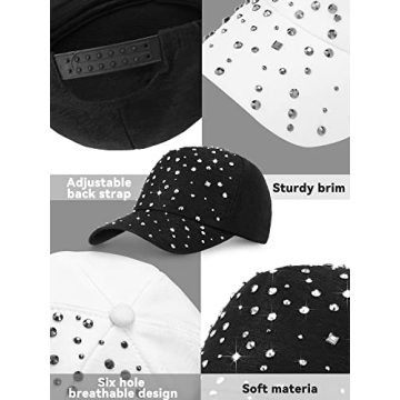 Loopeer Adjustable Rhinestone Baseball Cap for All Occasions