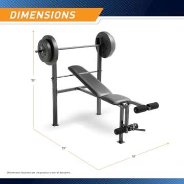 Marcy Competitor Standard Workout Bench with Weight Set