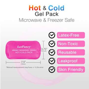 LotFancy Face Ice Pack Wrap with 4 Reusable Hot Cold Therapy Gel Packs, Pain Relief for TMJ, TMD, Wi...