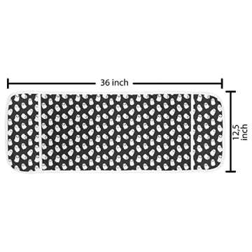 Ambesonne Ghost Microwave Oven Cover, Spooky Funny Phantom Continuous Pattern Cartoon Drawing Hallow...