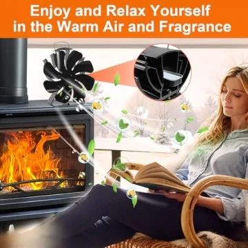 VODA Wood Stove Fan 8 Blades - Heat Powered Comfort