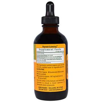 Herb Pharm Thyroid Calming Herbal Formula for Endocrine System Support, 4 Oz