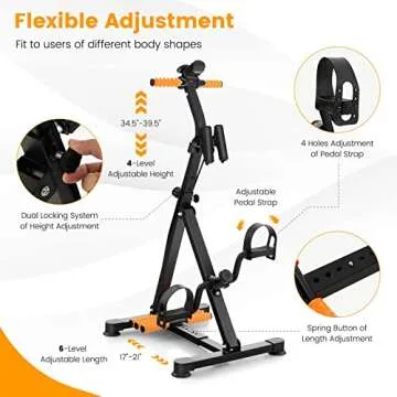 GYMAX Pedal Exercise Bike for Seniors | Adjustable & Massage Features