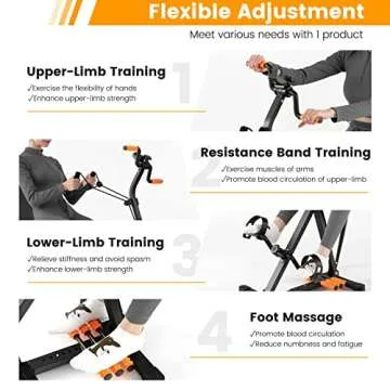 GYMAX Pedal Exercise Bike for Seniors | Adjustable & Massage Features