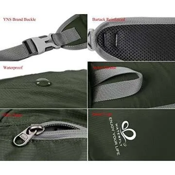 WATERFLY Crossbody Sling Bag Small Water Resistant Backpack Lightweight Shoulder Chest Daypack for Men Women Hiking Travel