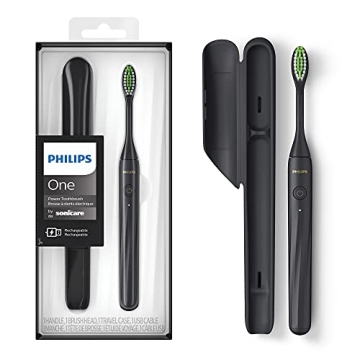 Philips One by Sonicare Rechargeable Toothbrush - 30-Day Battery Life, Shadow Black