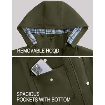 Bloggerlove Rain Jacket Women Lightweight Raincoats Outdoor Waterproof Windbreaker Hooded Plaid Lined Trench Coat S-XXL