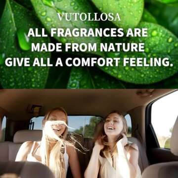 VUTOLLOSA Daily Unisex Mahogany Coconut Car Air Freshener Hanging, 2-Pack Liquid Air Fresheners with Cedar, Pine Scents, White, 10ML Each, Up to 50 Days Fragrance Duration