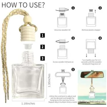 VUTOLLOSA Daily Unisex Mahogany Coconut Car Air Freshener Hanging, 2-Pack Liquid Air Fresheners with Cedar, Pine Scents, White, 10ML Each, Up to 50 Days Fragrance Duration