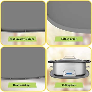 Premium Heat Resistant Mat for Slow Cookers - 20x13 Silicone