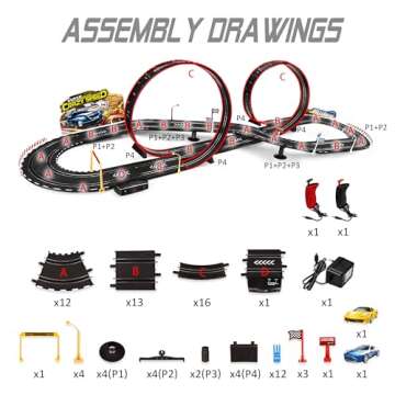 Kids Toy-Electric Powered Slot Car Race Track Set Boys Toys for 6 7 8-12 Years Old Boy Girl Best Gif...