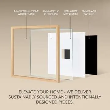 artisane home goods - Gallery Frame 1.0, Picture Frame, 20x20 White Oak, Gallery Wall Frame Set, Large Picture Frame, Oversized Mat (4x4, 4x6, and 5x7)