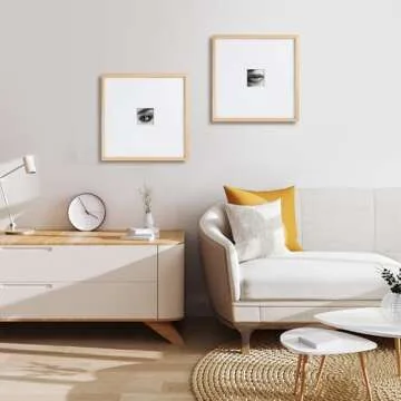 artisane home goods - Gallery Frame 1.0, Picture Frame, 20x20 White Oak, Gallery Wall Frame Set, Large Picture Frame, Oversized Mat (4x4, 4x6, and 5x7)