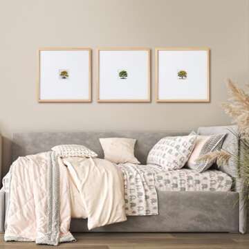 artisane home goods - Gallery Frame 1.0, Picture Frame, 20x20 White Oak, Gallery Wall Frame Set, Large Picture Frame, Oversized Mat (4x4, 4x6, and 5x7)