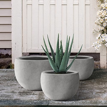 Kante Round Concrete Planter Set - Stylish & Durable Planters