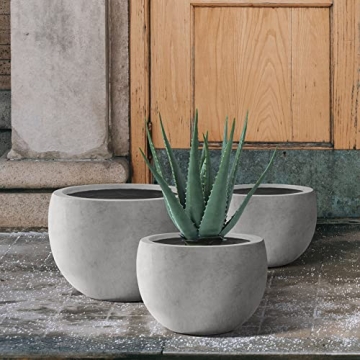 Kante Round Concrete Planter Set - Stylish & Durable Planters