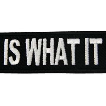 EmbTao It is What It is Funny Biker Embroidered Iron On Sew On Patch