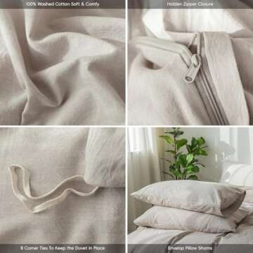 MooMee Bedding Duvet Cover Set 100% Cotton for Comfort