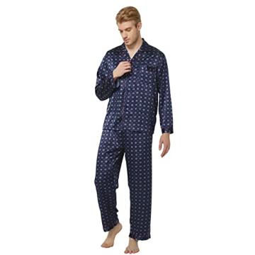 TONY & CANDICE Men's Classic Satin Pajama Set Sleepwear
