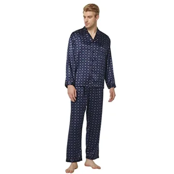 TONY & CANDICE Men's Classic Satin Pajama Set Sleepwear