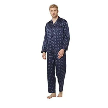 TONY & CANDICE Men's Classic Satin Pajama Set Sleepwear