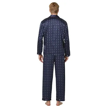 TONY & CANDICE Men's Classic Satin Pajama Set Sleepwear