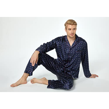 TONY & CANDICE Men's Classic Satin Pajama Set Sleepwear