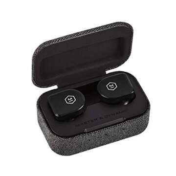 MASTER & DYNAMIC MW07 GO True Wireless Earphones - Water Resistant Earbuds - Sport & Travel Bluetooth, Lightweight in-Ear Headphones - Jet Black