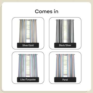 Spectrum Rod Pocket Panel Window Curtain - 50 Inch Width, 63 Inch –Length Lilac/Turquoise, Semi-Sheer & Machine Washable Soft Polyester Drapes for Bedroom Living & Dining Room by Achim Home Decor