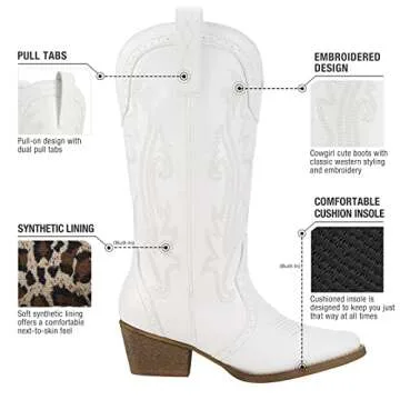 HISEA Rollda Cowboy Boots for Women - Stylish & Comfortable