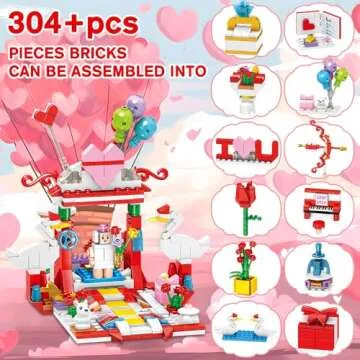 Valentine Building Blocks Gifts for Kids - 24 Pack Set