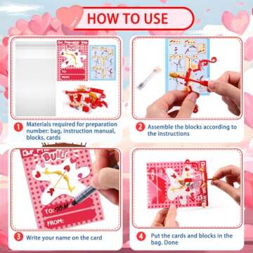 Valentine Building Blocks Gifts for Kids - 24 Pack Set