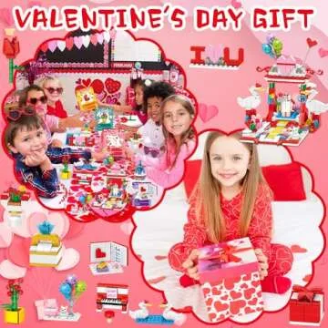 Valentine Building Blocks Gifts for Kids - 24 Pack Set