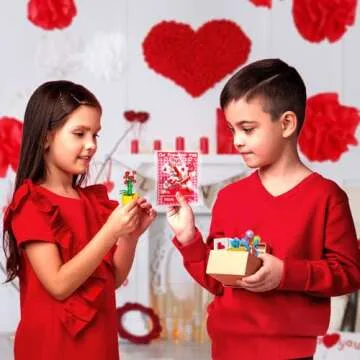 Valentine Building Blocks Gifts for Kids - 24 Pack Set