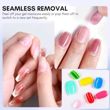 Makartt Peel Off Base Coat, Press on Nails Base Coat 15ml UV Base Coat Nail Polish Peelable Base Gel for Takeoff Nail Practice Beginners, No Soaking Filing Required