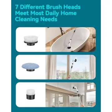 Electric Spin Scrubber for Cleaning Bathroom: Cordless Power Shower Scrubber - Electric Cleaning Brush for Tile Tub