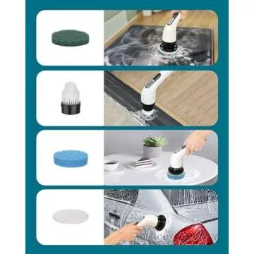 Electric Spin Scrubber for Cleaning Bathroom: Cordless Power Shower Scrubber - Electric Cleaning Brush for Tile Tub