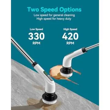 Electric Spin Scrubber for Cleaning Bathroom: Cordless Power Shower Scrubber - Electric Cleaning Brush for Tile Tub