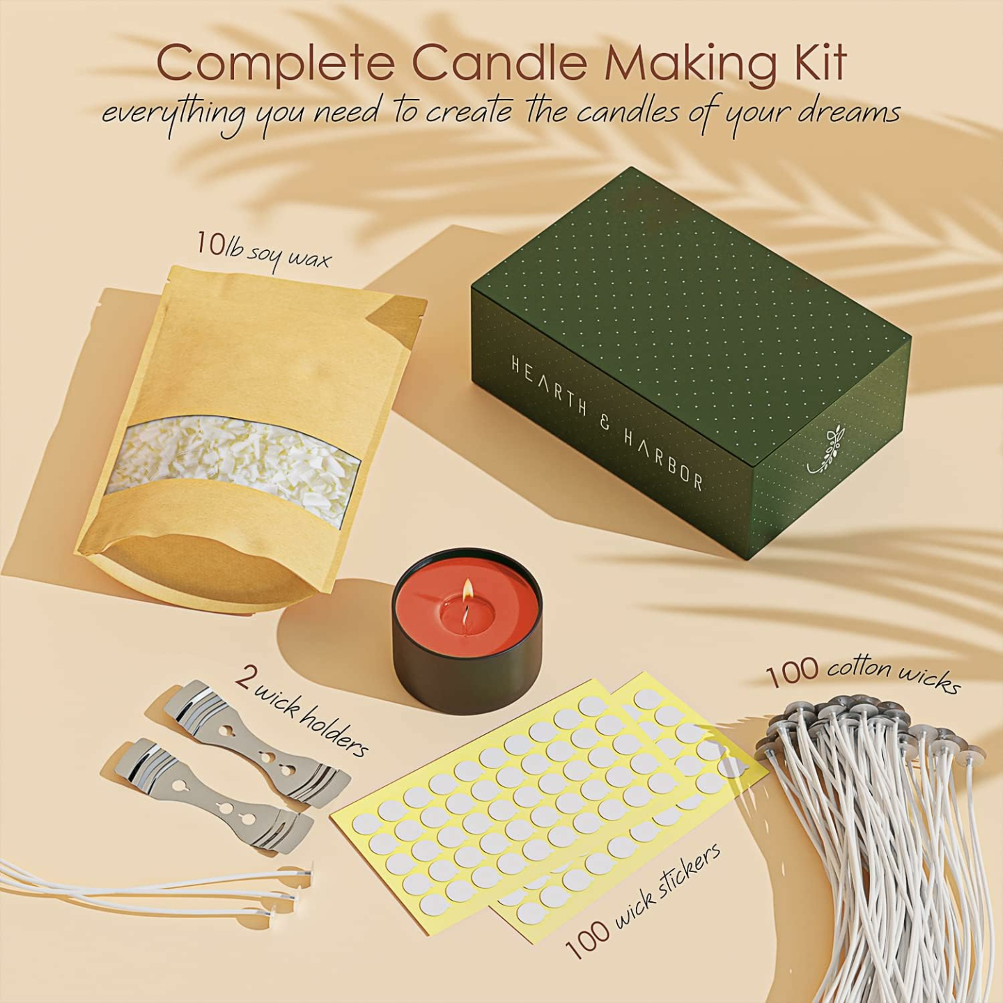 Soy Candle Making Kit - Natural Wax & Wicks Included