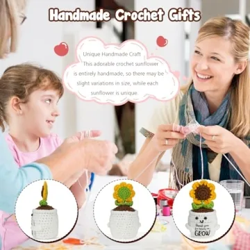 Handmade Crochet Sunflower Pot Teacher Appreciation Gift