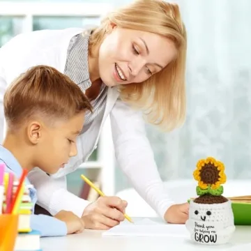 Handmade Crochet Sunflower Pot Teacher Appreciation Gift