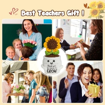 Handmade Crochet Sunflower Pot Teacher Appreciation Gift