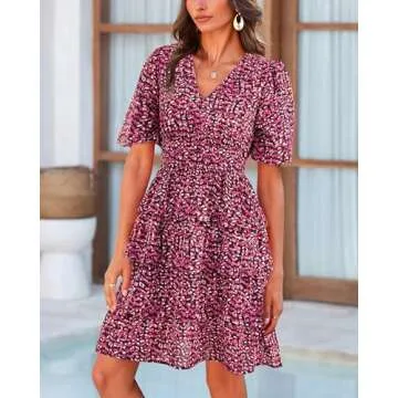 WICIWI Casual Summer Dress 2024 Puff Sleeve Boho Style