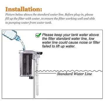 PULACO Ultra Quiet 66GPH Aquarium Filter for Small Tanks