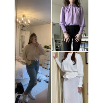 Teurkia Womens Long Sleeve Blouse Office Loose Trendy Casual Work Shirt Tops Black