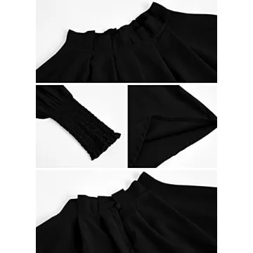 Teurkia Womens Long Sleeve Blouse Office Loose Trendy Casual Work Shirt Tops Black