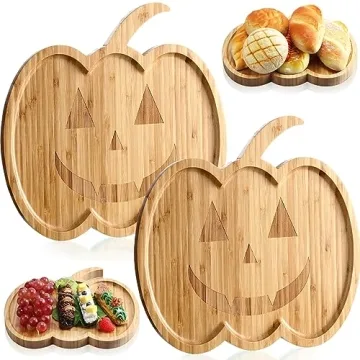 Sintuff 2 Pcs Halloween Charcuterie Board Unique Bamboo Platter for Parties